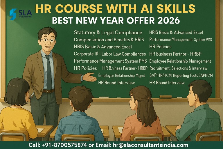 HR Training Institute in Delhi, “Online Live HR Generalist Training Course” in Ranchi by IIM Faculty, with Google Certification Support, Best New Year Offer 2026, by SLA Institute,​